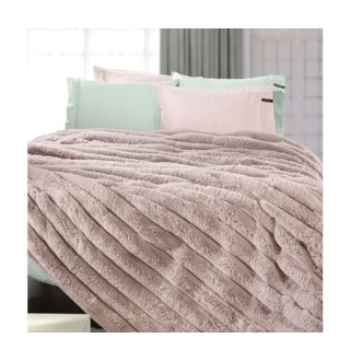 Γούνινη King Size Κουβέρτα 260 x 240 cm St.Moritz Old Pink Guy Laro...