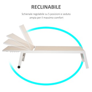 Ξαπλώστρα με ανακλινόμενη πλάτη, από αλουμίνιο και ύφασμα, 169x65x1... Ξαπλώστρα με ανακλινόμενη πλάτη, από αλουμίνιο και ύφασμα, 169x65x1...