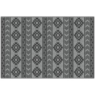 Outsunny Μοντέρνο Μαύρο και Γκρι Χαλί εξωτερικού χώρου PP με αναστρ...