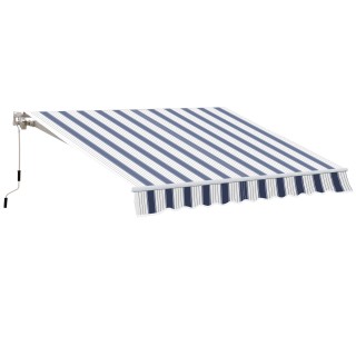 Outsunny Manual Ριγέ Τέντα Τοίχου, Μπλε και Λευκό, 2,5x2m 100110-005BW Outsunny Manual Ριγέ Τέντα Τοίχου, Μπλε και Λευκό, 2,5x2m 100110-005BW