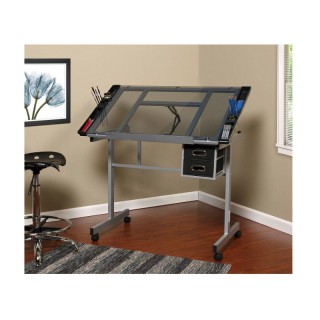 Μεταλλικό Γραφείο για Τεχνικό Σχέδιο με Ρυθμιζόμενη Γυάλινη Επιφάνε... Μεταλλικό Γραφείο για Τεχνικό Σχέδιο με Ρυθμιζόμενη Γυάλινη Επιφάνε...