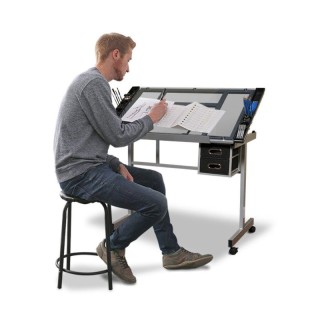 Μεταλλικό Γραφείο για Τεχνικό Σχέδιο με Ρυθμιζόμενη Γυάλινη Επιφάνε... Μεταλλικό Γραφείο για Τεχνικό Σχέδιο με Ρυθμιζόμενη Γυάλινη Επιφάνε...