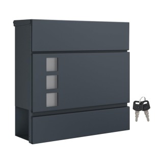 Γραμματοκιβώτιο από Ανοξείδωτο Ατσάλι 37 x 10.5 x 37 cm Χρώματος Γκ... Γραμματοκιβώτιο από Ανοξείδωτο Ατσάλι 37 x 10.5 x 37 cm Χρώματος Γκ...