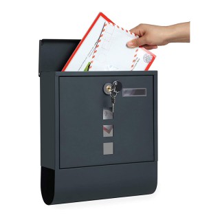 Γραμματοκιβώτιο από Ατσάλι 30.5 x 9.5 x 33.3 cm Χρώματος Ανθρακί So... Γραμματοκιβώτιο από Ατσάλι 30.5 x 9.5 x 33.3 cm Χρώματος Ανθρακί So...