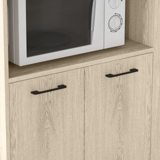 Τρόλεϊ κουζίνας μοριοσανίδας HOMCOM με ανοιχτό ράφι, ντουλάπι 2 θυρ...