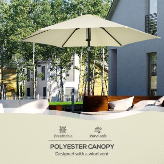 Outsunny Garden Parasol από πολυεστέρα και μέταλλο με ανακλινόμενο ...