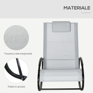 Outsunny Zero Gravity Garden Lounger, κουνιστή πολυθρόνα με μαξιλάρ...