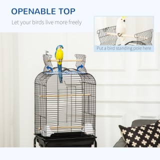 PawHut Bird Cage με 3 κούρνιες, 2 μπολ και 2 πλαϊνές πόρτες, σε ατσ...