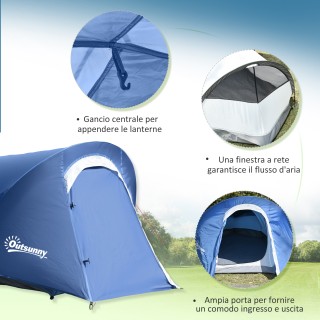 Σκηνή Camping Outsunny Polyester και Oxford Fabric με εσωτερικό γάν...