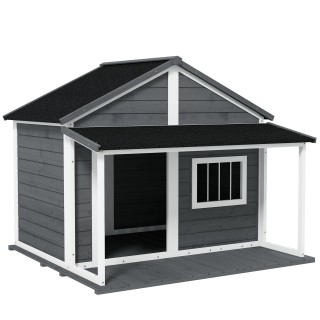 PawHut Outdoor Dog Kennel με Βεράντα, Παράθυρο και Αδιάβροχη Οροφή,... PawHut Outdoor Dog Kennel με Βεράντα, Παράθυρο και Αδιάβροχη Οροφή,...