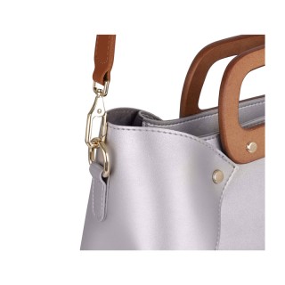 Γυναικεία Τσάντα Ώμου με Ξύλινες Λαβές Χρώματος Ασημί Laura Ashley ... Γυναικεία Τσάντα Ώμου με Ξύλινες Λαβές Χρώματος Ασημί Laura Ashley ...