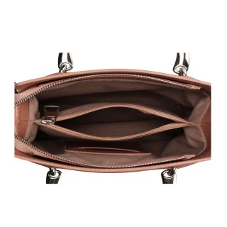 Γυναικεία Τσάντα Χειρός με Μεταλλικές Λαβές Χρώματος Ροζ Laura Ashl...