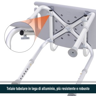 Καρέκλα ντους HOMCOM από αλουμίνιο και πλαστικό ρυθμιζόμενο ύψος 8 ... Καρέκλα ντους HOMCOM από αλουμίνιο και πλαστικό ρυθμιζόμενο ύψος 8 ...