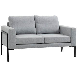 HOMCOM 2θέσιος καναπές από ύφασμα λινό εφέ με ατσάλινα πόδια και μα...