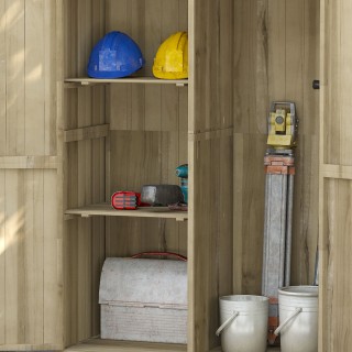 Outsunny Ξύλινο Υπόστεγο Κήπου με 2 Πόρτες και Ράφια, 120x57x183cm,... Outsunny Ξύλινο Υπόστεγο Κήπου με 2 Πόρτες και Ράφια, 120x57x183cm,...