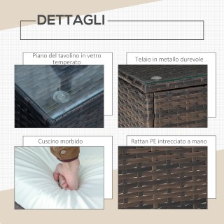 Σετ έπιπλα κήπου Outsunny από PE Rattan με Τραπέζι σαλονιού και 2 Κ... Σετ έπιπλα κήπου Outsunny από PE Rattan με Τραπέζι σαλονιού και 2 Κ...