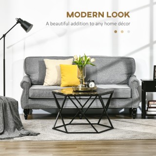 Τραπεζάκι σαλονιού HOMCOM μοντέρνο με μαρμάρινο εφέ κορυφής και δομ...