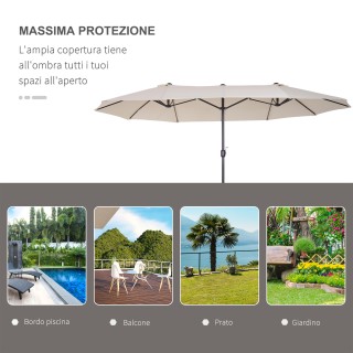 Outsunny Outdoor Double Canopy Parasol, Anti UV 460 x 270 x 240, Μπ...
