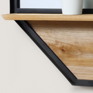 HOMCOM Οκτάγωνος Μεταλλικός Καθρέφτης Τοίχου με Ξύλινο Ράφι, 61x61c... HOMCOM Οκτάγωνος Μεταλλικός Καθρέφτης Τοίχου με Ξύλινο Ράφι, 61x61c...