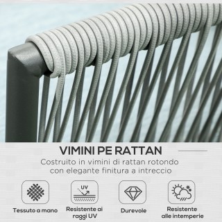 Σετ κήπου 4 τεμαχίων Rattan με τραπεζάκι σαλονιού, 2 γωνιακούς κανα...