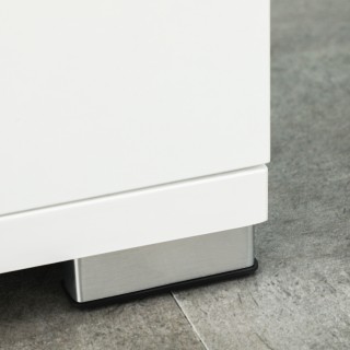 kleankin Ντουλάπι μπάνιου από μοριοσανίδα λευκή με 2 ντουλάπια με π...