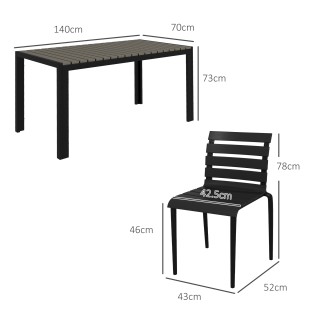 Outsunny Σετ κήπου με τραπέζι και 4 στοιβαζόμενες καρέκλες σε ατσάλ... Outsunny Σετ κήπου με τραπέζι και 4 στοιβαζόμενες καρέκλες σε ατσάλ...