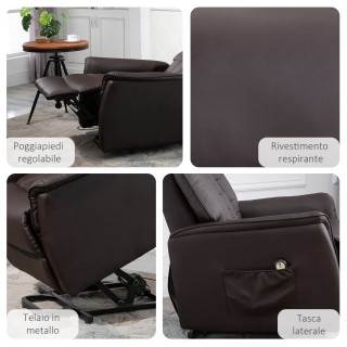 Πολυθρόνα HOMCOM Lift Relax με τηλεχειριστήριο, ξαπλωμένη με καφέ υ... Πολυθρόνα HOMCOM Lift Relax με τηλεχειριστήριο, ξαπλωμένη με καφέ υ...