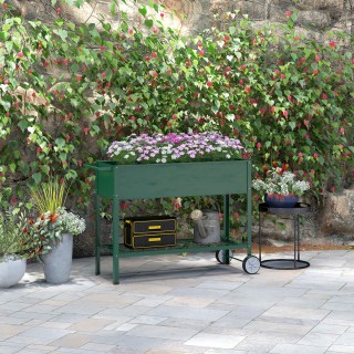 Outsunny φυτευτή εξωτερικού χώρου με βάση εργαλείων κάτω ραφιού, με...