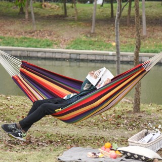 Outsunny Extra Large Garden αιώρα από βαμβάκι και πολυεστέρα με τσά...