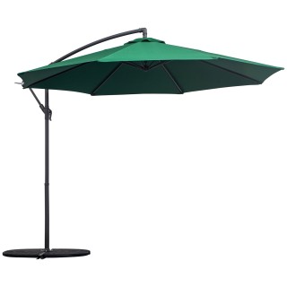 Outsunny Αποκεντρωμένη Μεταλλική Ομπρέλα, πράσινη, 3μ 01-0219