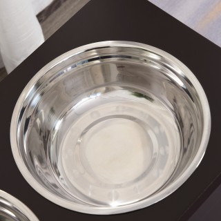 PawHut Raised Dog Bowl Hold with 2 Bowls Φ24cm από ανοξείδωτο ατσάλ...