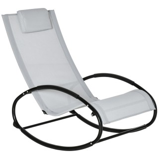 Outsunny Zero Gravity Garden Lounger, κουνιστή πολυθρόνα με μαξιλάρ...