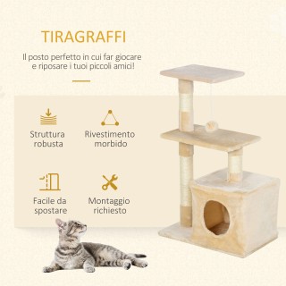 Ξύσιμο πόλος γάτας PawHut με ρείθρο και κοντάρια σε μπεζ σχοινί σιζ... Ξύσιμο πόλος γάτας PawHut με ρείθρο και κοντάρια σε μπεζ σχοινί σιζ...