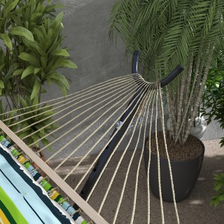 Βάση Outsunny Hammock 330 cm max με 6 τρύπες και ρόδες, Μεταλλικό, ...