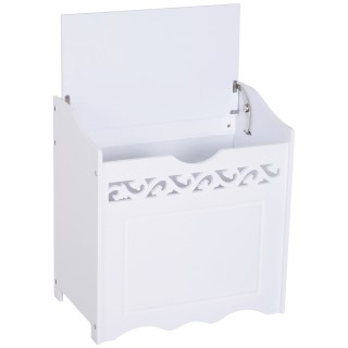 Homcom Ξύλινο Ντουλάπι Λευκό Καλάθι Πλυντηρίων με Σκαλιστή Διακόσμη... Homcom Ξύλινο Ντουλάπι Λευκό Καλάθι Πλυντηρίων με Σκαλιστή Διακόσμη...