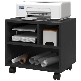 Ντουλάπι εκτυπωτή 2 επιπέδων HOMCOM με 3 θήκες και ρόδες για γραφεί...