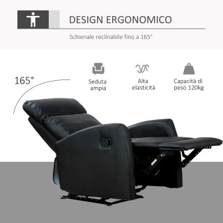 Homcom Εργονομική Ανακλινόμενη Πολυθρόνα Relax σε Eco-Leather, 65x9... Homcom Εργονομική Ανακλινόμενη Πολυθρόνα Relax σε Eco-Leather, 65x9...