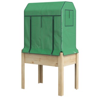 Outsunny υπερυψωμένο κρεβάτι κήπου με πράσινο κάλυμμα PE και ξύλινη... Outsunny υπερυψωμένο κρεβάτι κήπου με πράσινο κάλυμμα PE και ξύλινη...