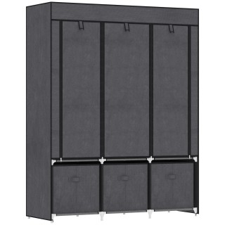 HOMCOM Πτυσσόμενη Υφασμάτινη Ντουλάπα με Συρτάρια και Ρολόπορτες με...