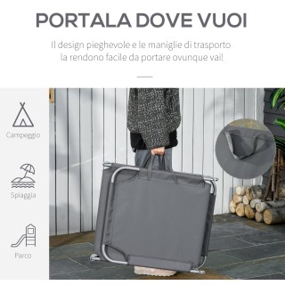 Outsunny πτυσσόμενη ξαπλώστρα κήπου σε μεταλλικό και ύφασμα Oxford,...