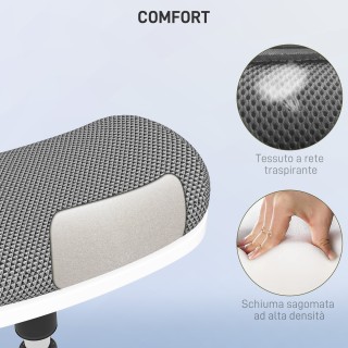 HOMCOM Εργονομικό και επενδεδυμένο σκαμπό με ρυθμιζόμενο ύψος με κλ...