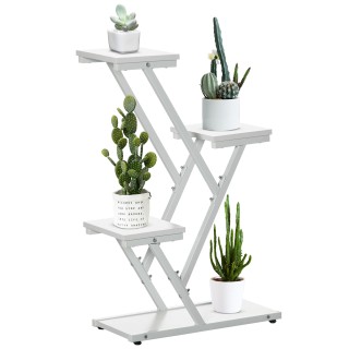 Outsunny 4-Tier Plant Pot Ladder for Indoor and Outdoor MDF and Ste... Outsunny 4-Tier Plant Pot Ladder for Indoor and Outdoor MDF and Ste...