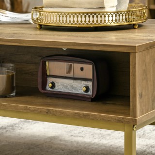 HOMCOM Ορθογώνιο Τραπεζάκι Σαλονιού με Συρτάρι και 2 Ανοιχτά Ράφια,...