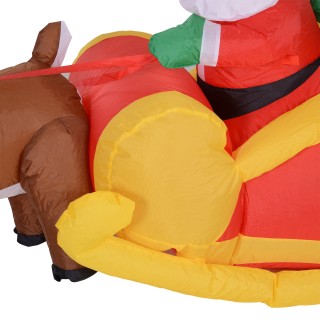 Φουσκωτός Άγιος Βασίλης με Έλκηθρο και Τάρανδο 210 x 80 x 120 cm HO... Φουσκωτός Άγιος Βασίλης με Έλκηθρο και Τάρανδο 210 x 80 x 120 cm HO...