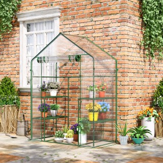 Outsunny Garden Greenhouse σε Αδιάβροχο και Anti UV PE με εξαρτήματ...