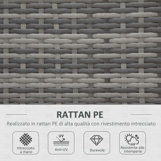 Outsunny 4-Pece PE Rattan Garden Lounge με γωνιακό καναπέ και τραπε...