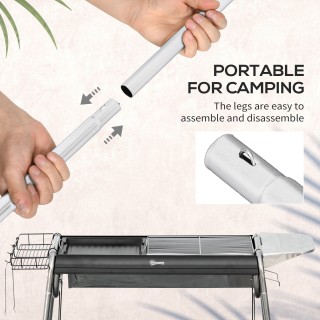 Outsunny Μπάρμπεκιου με κάρβουνα με σχάρα και πιάτο μαγειρέματος, κ... Outsunny Μπάρμπεκιου με κάρβουνα με σχάρα και πιάτο μαγειρέματος, κ...