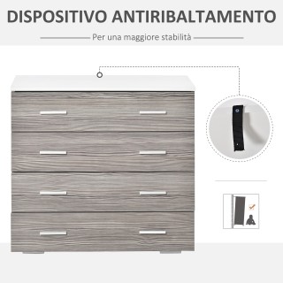 Συρταριέρα HOMCOM με 4 συρτάρια με χερούλια αλουμινίου και ξύλινη κ... Συρταριέρα HOMCOM με 4 συρτάρια με χερούλια αλουμινίου και ξύλινη κ...