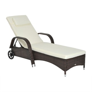 Ξαπλώστρα Outsunny Relax στο Rattan Brown 200 x 73 x 56-103 cm 862-... Ξαπλώστρα Outsunny Relax στο Rattan Brown 200 x 73 x 56-103 cm 862-...