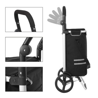 Υφασμάτινο Πτυσσόμενο Καρότσι Λαϊκής 44 x 27 x 100 cm Χρώματος Μαύρ... Υφασμάτινο Πτυσσόμενο Καρότσι Λαϊκής 44 x 27 x 100 cm Χρώματος Μαύρ...